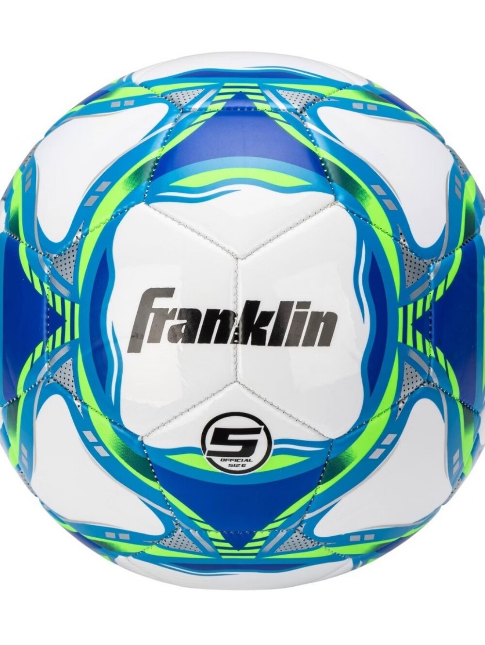 Franklin Sports Boys Size 3 Competition Soccer Bowl White Blue Green